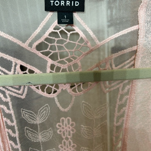 Torrid Pink Lace stylish cardigan. - Picture 3 of 3